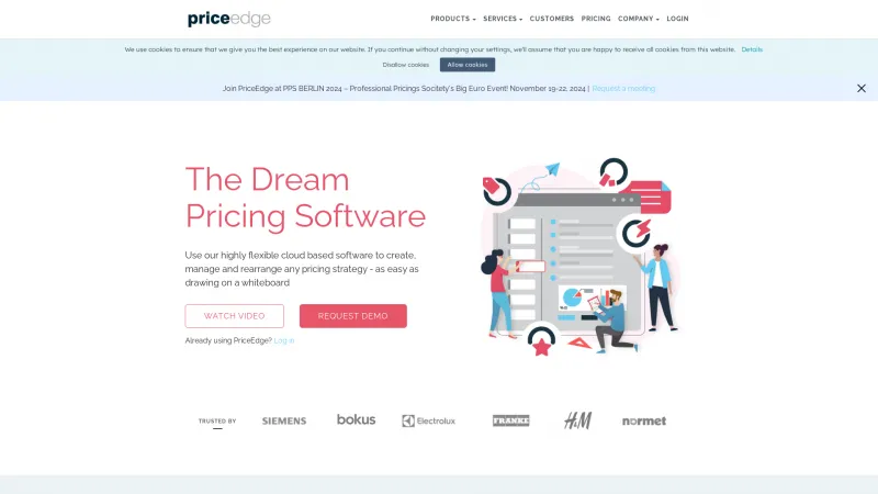 Homepage of PriceEdge