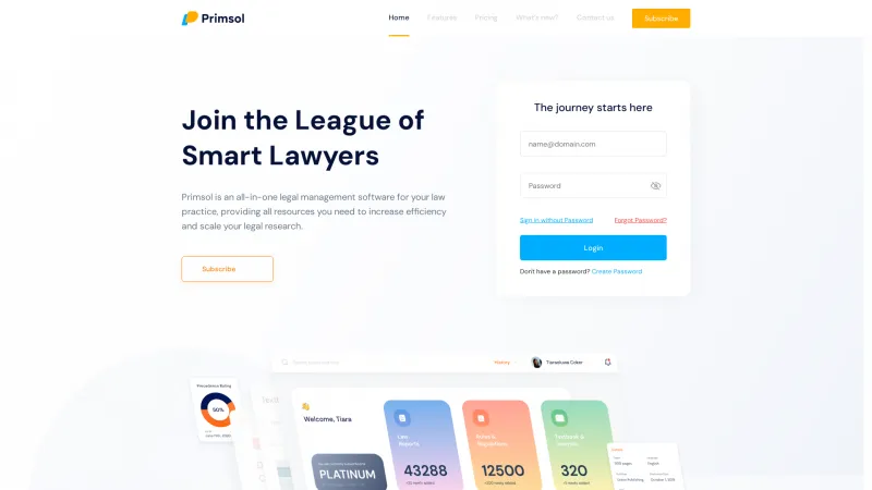 Homepage of Primsol