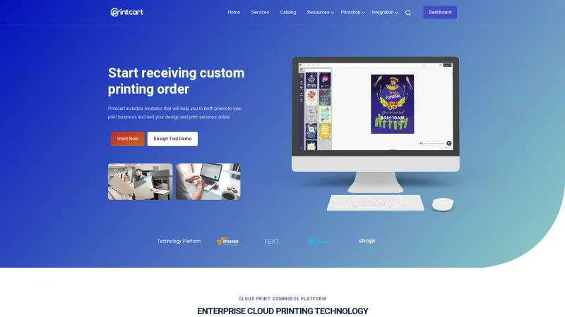 Homepage of Printcart