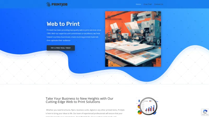 Homepage of PrintJob Web2Print