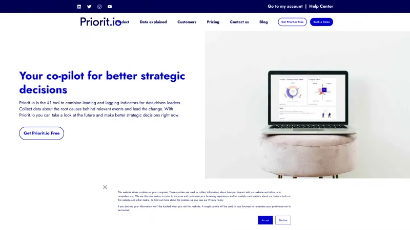 Homepage of Priorit.io