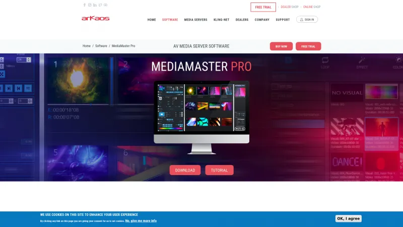 Homepage of ArKaos MediaMaster