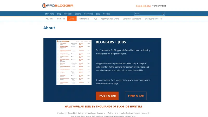 Homepage of ProBlogger