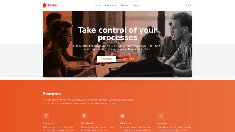 Homepage of Process Documenter Plus