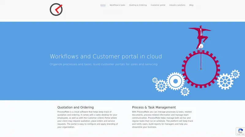 Homepage of ProcessMate