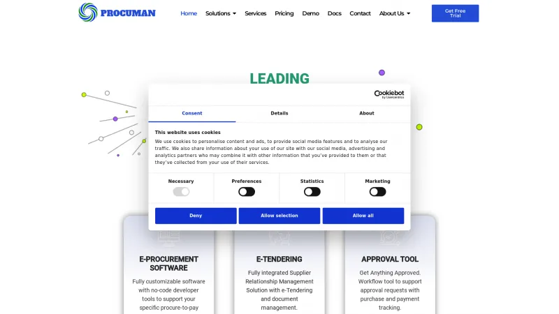 Homepage of ProcuMan