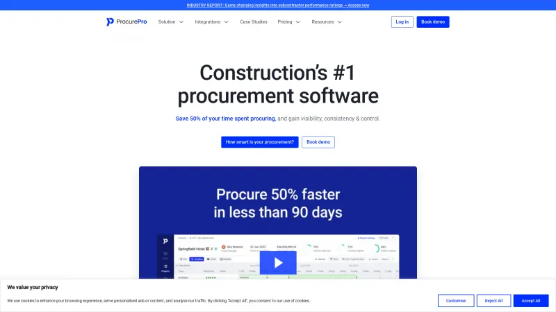 Homepage of ProcurePro