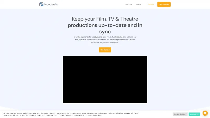 Homepage of ProductionPro