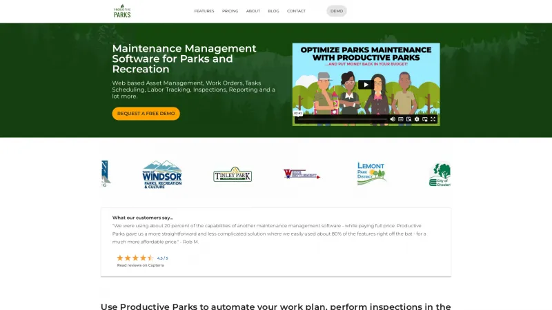 Homepage of Productive Parks