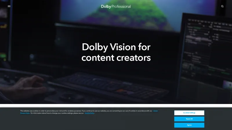 Homepage of Dolby Vision