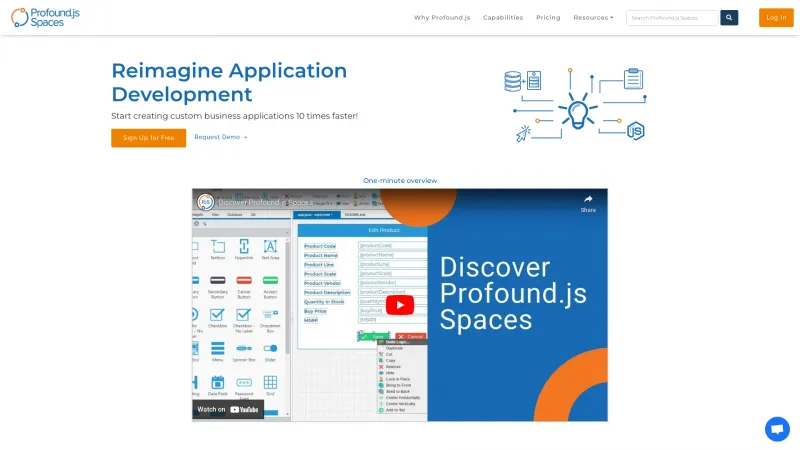 Homepage of Profound.js Spaces