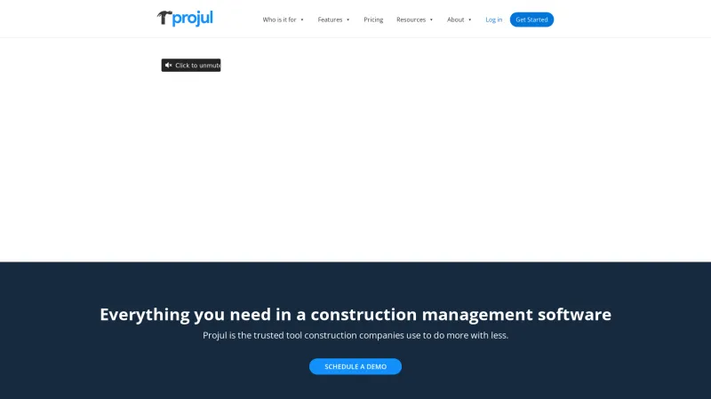 Homepage of Projul