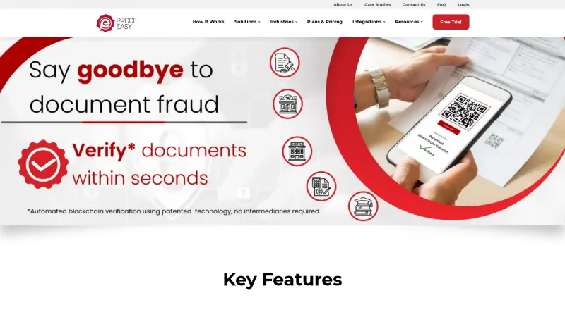 Homepage of ProofEasy