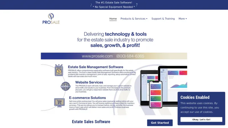 Homepage of PROSALE