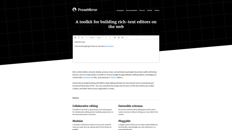 Homepage of ProseMirror