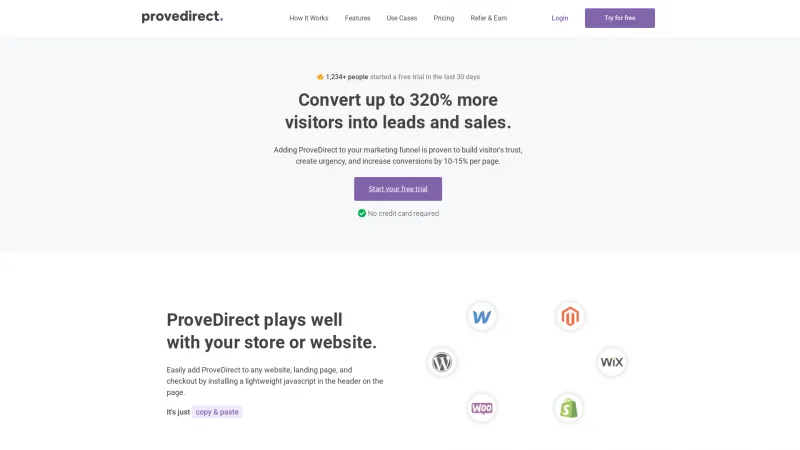 Homepage of ProveDirect