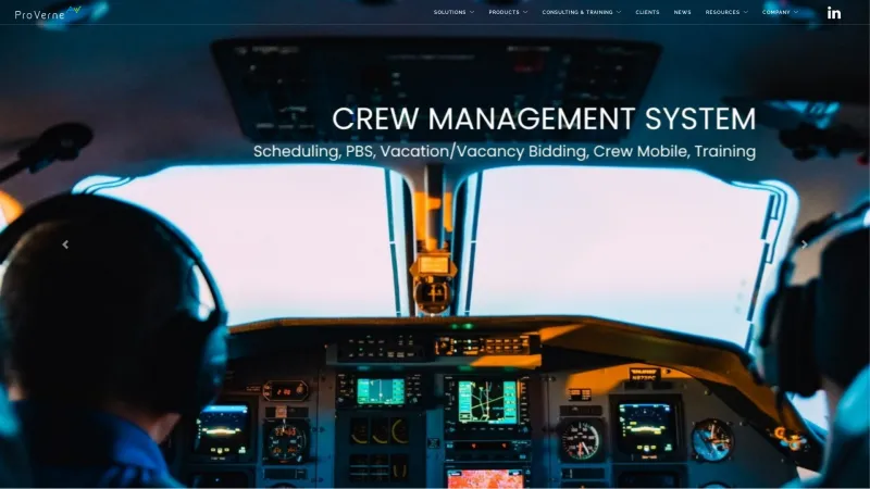 Homepage of ProVerne Crew Management System