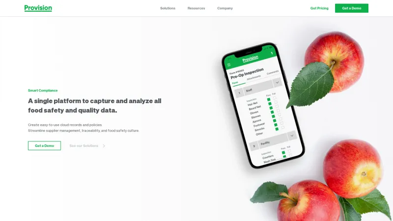 Homepage of Provision Analytics