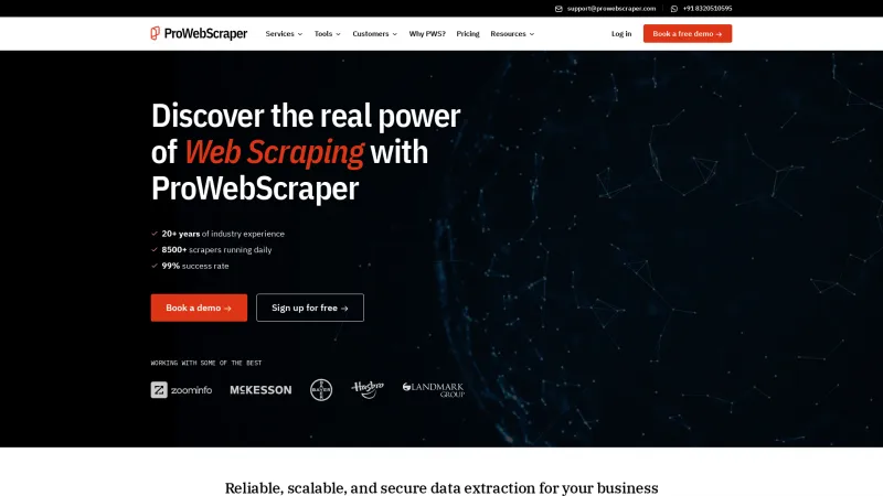 Homepage of ProWebScraper