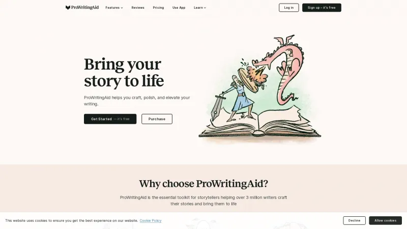 Homepage of ProWritingAid