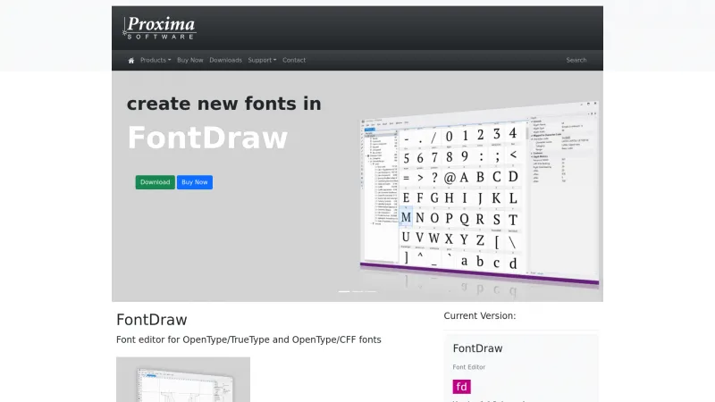 Homepage of FontDraw