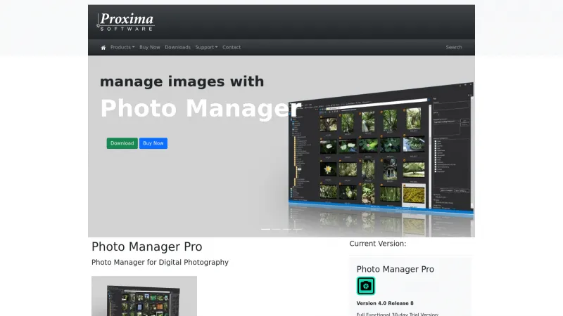 Homepage of Photo Manager Pro