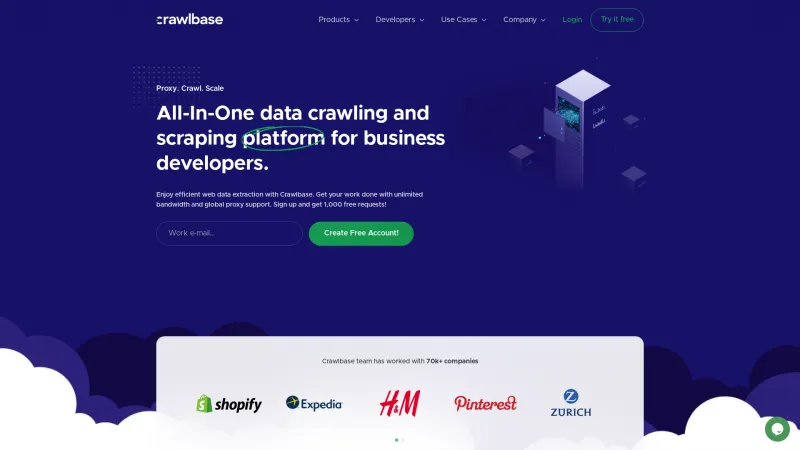 Homepage of Crawlbase