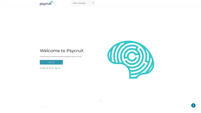 Homepage of Psycruit