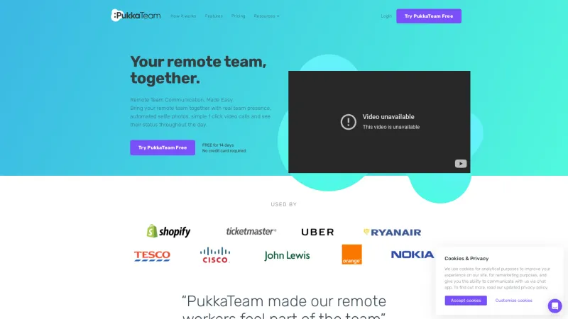 Homepage of PukkaTeam