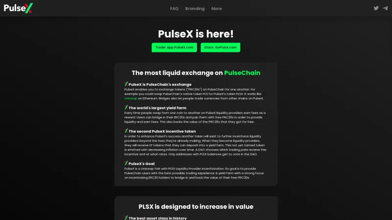 Homepage of PulseX