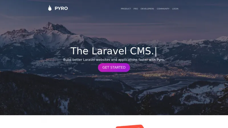 Homepage of PyroCMS