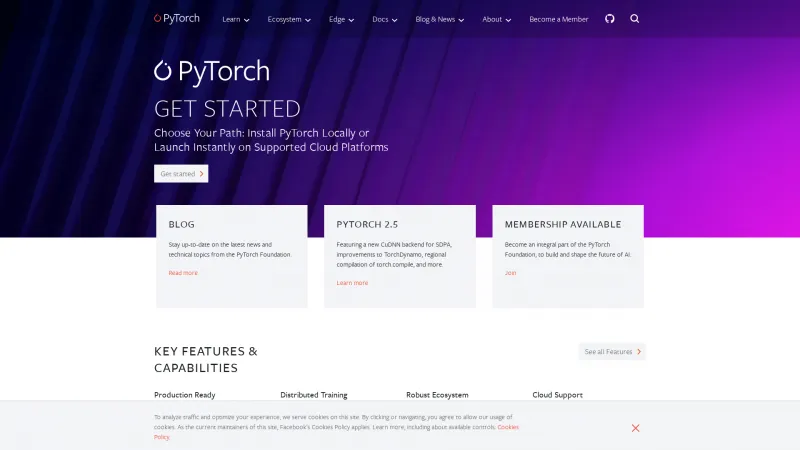 Homepage of PyTorch