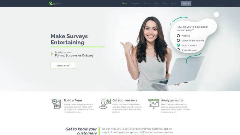 Homepage of QPoint Survey