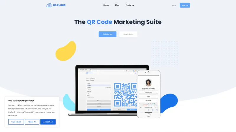 Homepage of QR Cloud