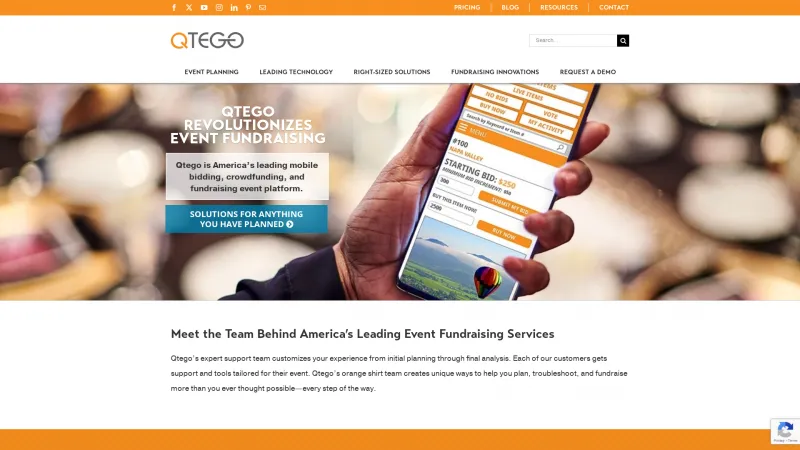 Homepage of Qtego