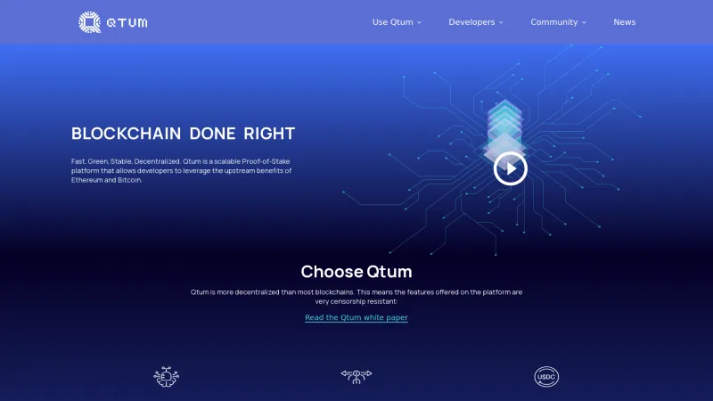 Homepage of Qtum