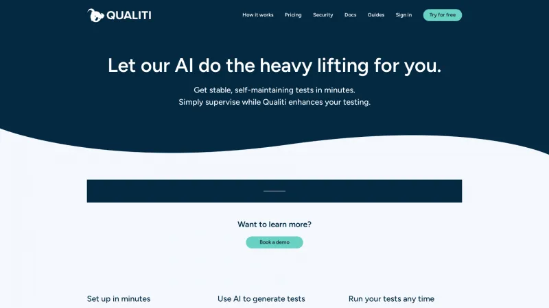 Homepage of Qualiti.ai