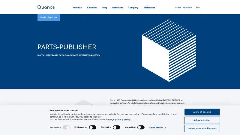 Homepage of PARTS-PUBLISHER