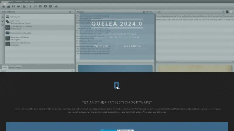 Homepage of Quelea