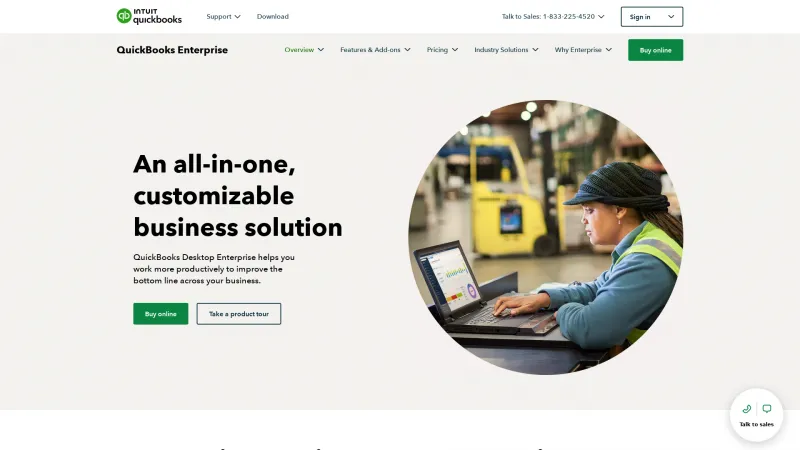 Homepage of QuickBooks Enterprise