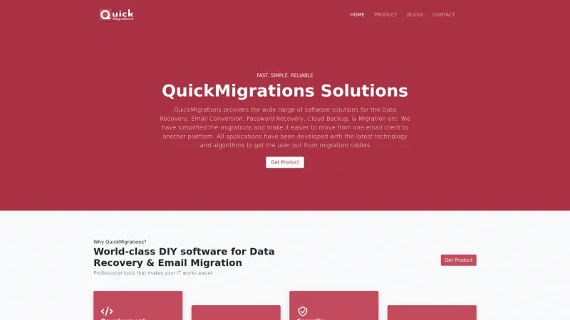 Homepage of QuickMigrations Thunderbird to Outlook