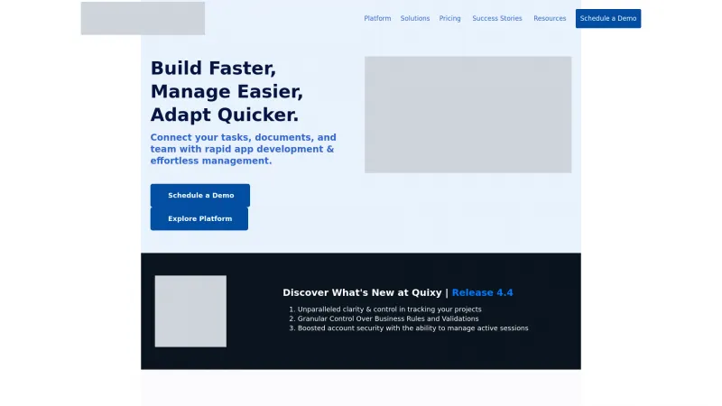 Homepage of Quixy