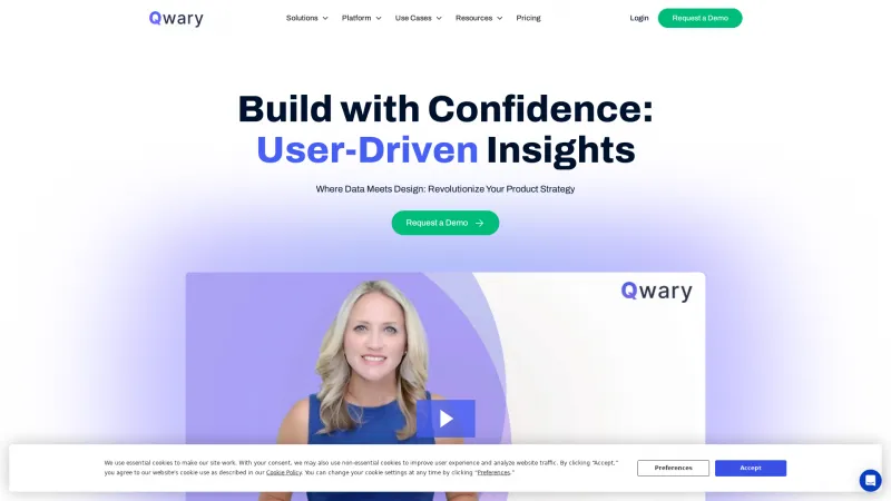 Homepage of Qwary