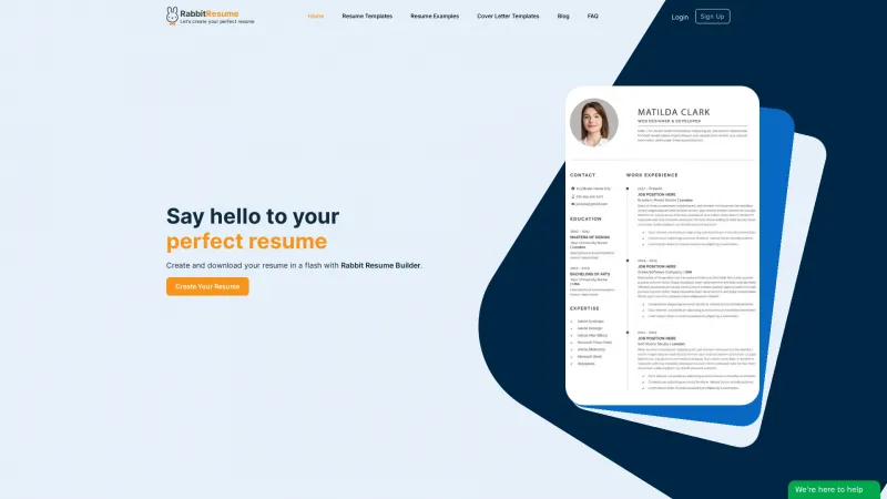 Homepage of Rabbit Resume