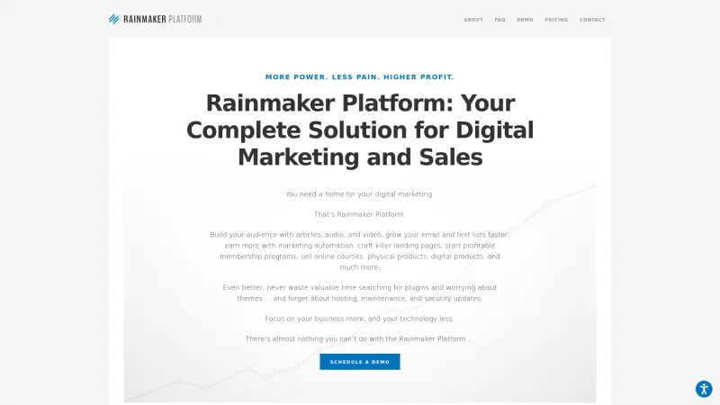 Homepage of Rainmaker Platform