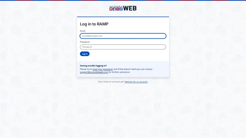 Homepage of Accessible Web RAMP