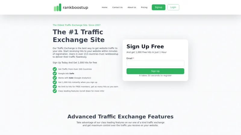 Homepage of Rankboostup