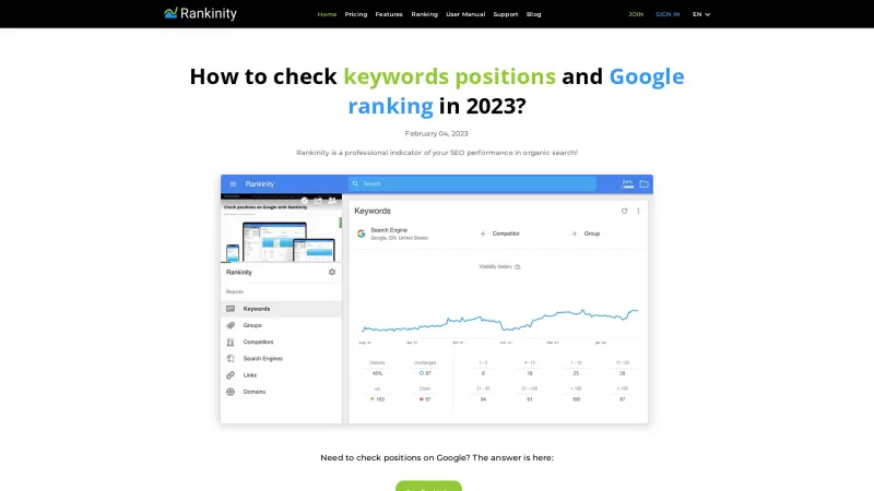 Homepage of Rankinity