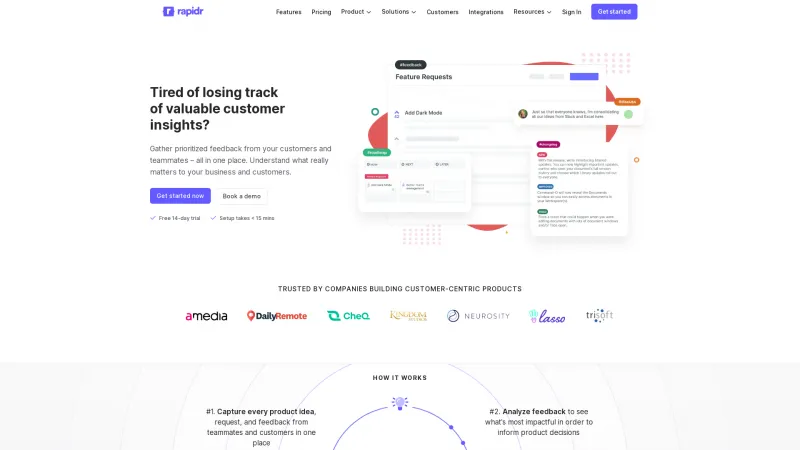 Homepage of Rapidr