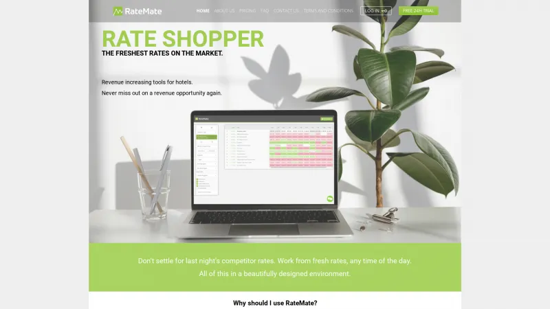 Homepage of Rate Shopper